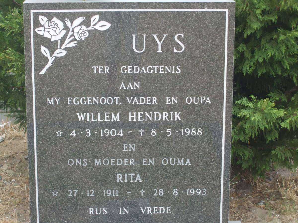 UYS Willem Hendrik 1904-1988 &amp; Rita 1911-1993