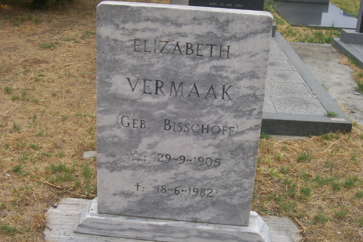 VERMAAK Elizabeth nee BISSCHOFF 1905-1982