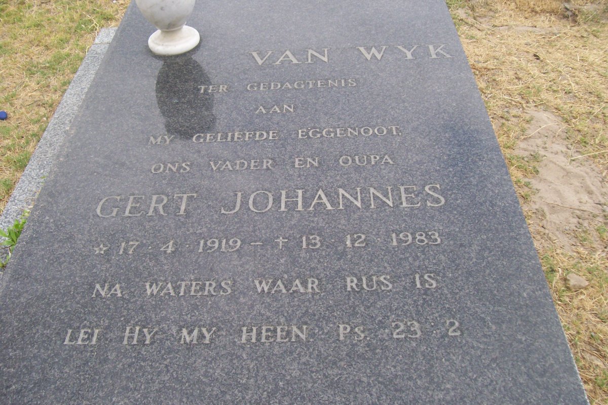 WYK Gert Johannes, van 1919-1983