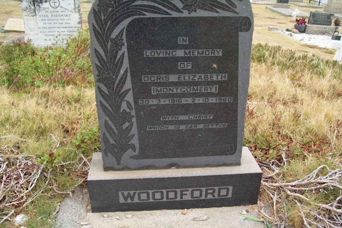 WOODFORD Doris Elizabeth nee MONTGOMERY 1916-1960