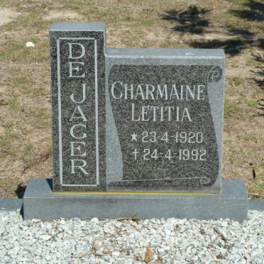 JAGER Charmaine Letitia, de 1920-1992