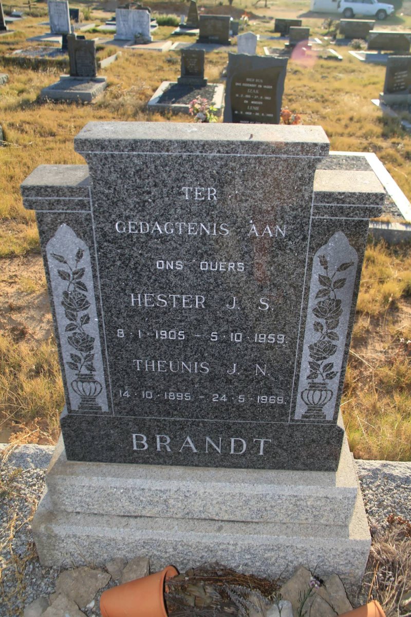 BRANDT Theunis J.N. 1895-1969 &amp; Hester J.S. 1905-1959