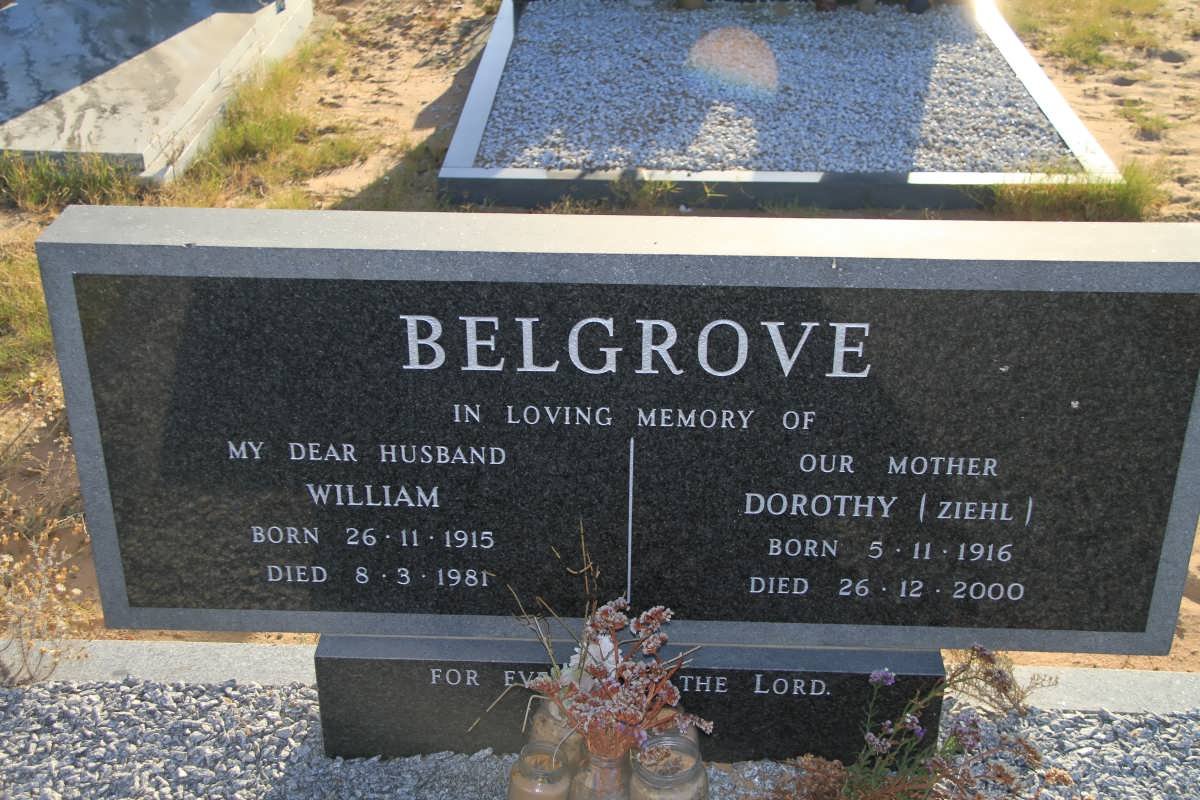 BELGROVE William 1915-1981 &amp; Dorothy ZIEHL 1916-2000