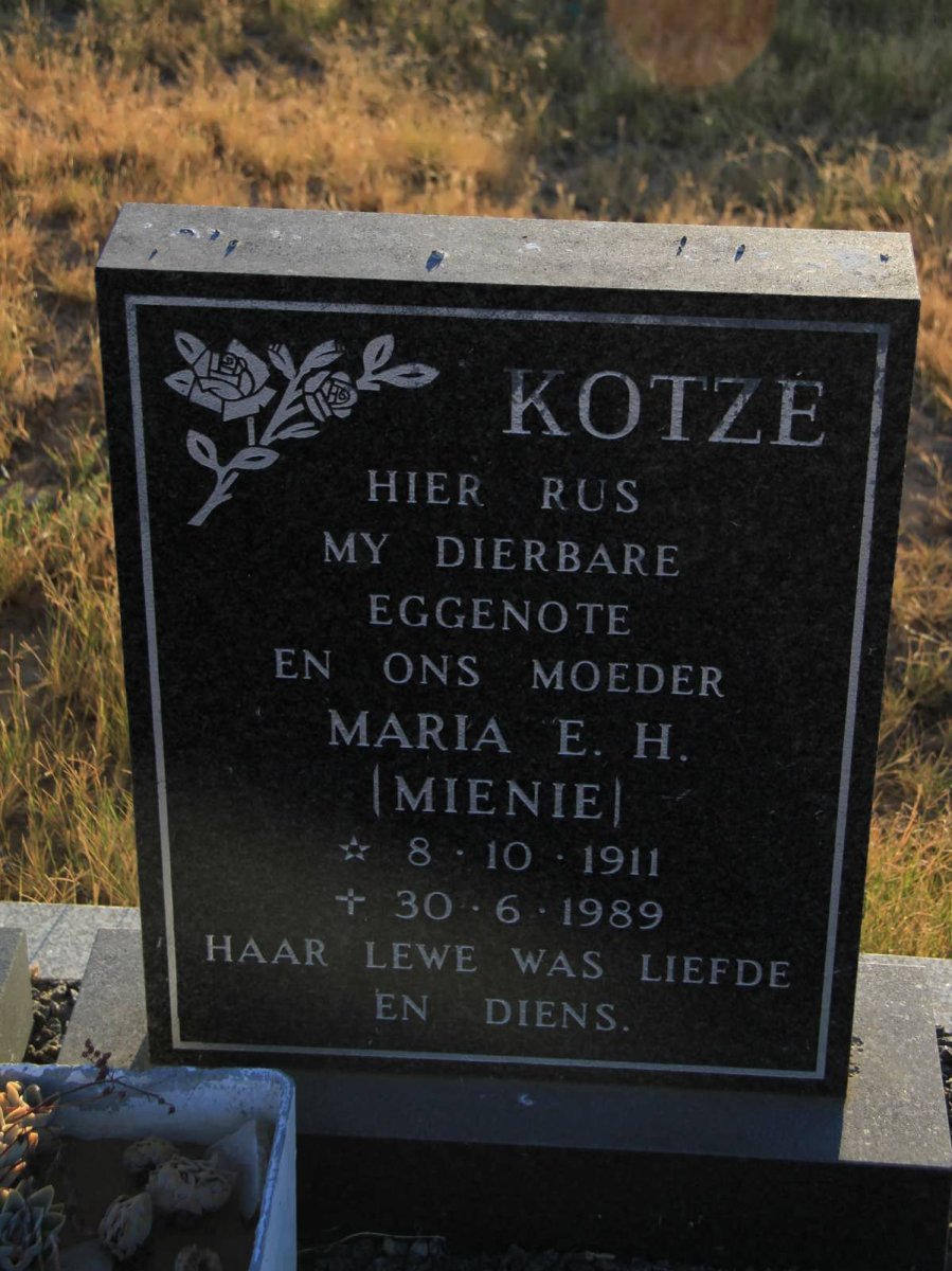KOTZE Maria E.H. 1911-1989
