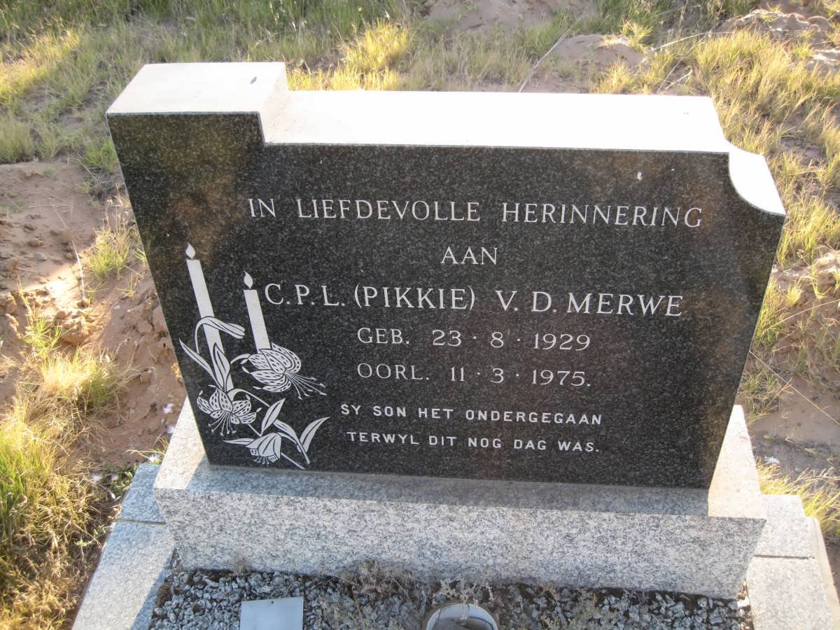 MERWE C.P.L., v.d. 1929-1975