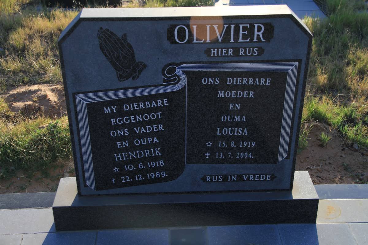 OLIVIER Hendrik 1918-1989 &amp; Louisa 1919-2004