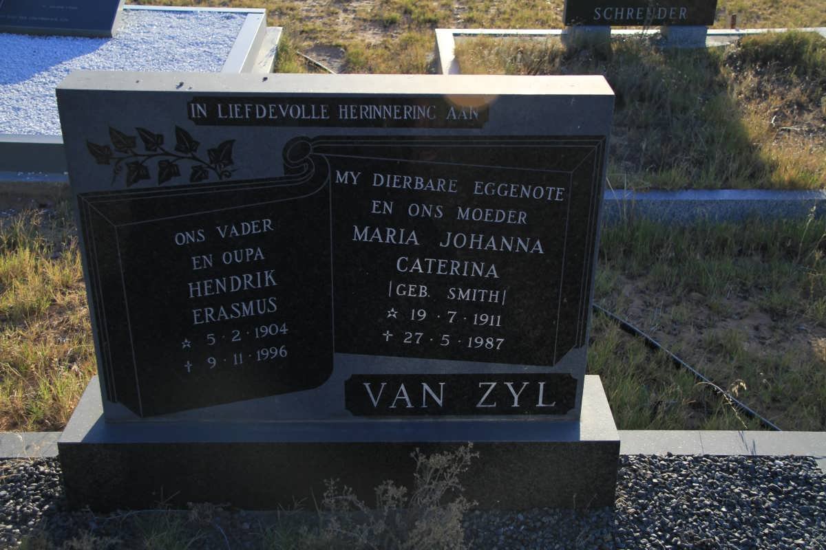 ZYL Hendrik Erasmus, Van 1904-1996 &amp; Maria Johanna Caterina SMITH 1911-1987