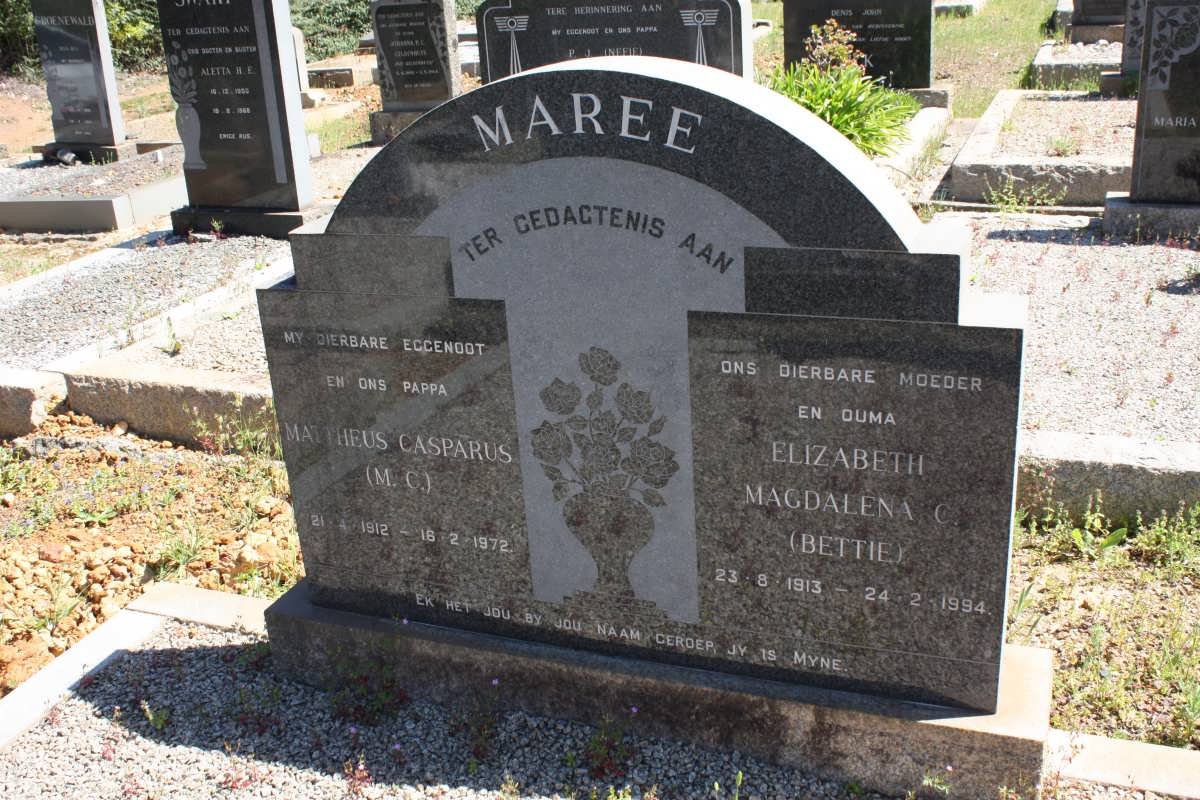 MAREE Mattheus Casparus 1912-1972 &amp; Elizabeth Magdalena C. 1913-1994