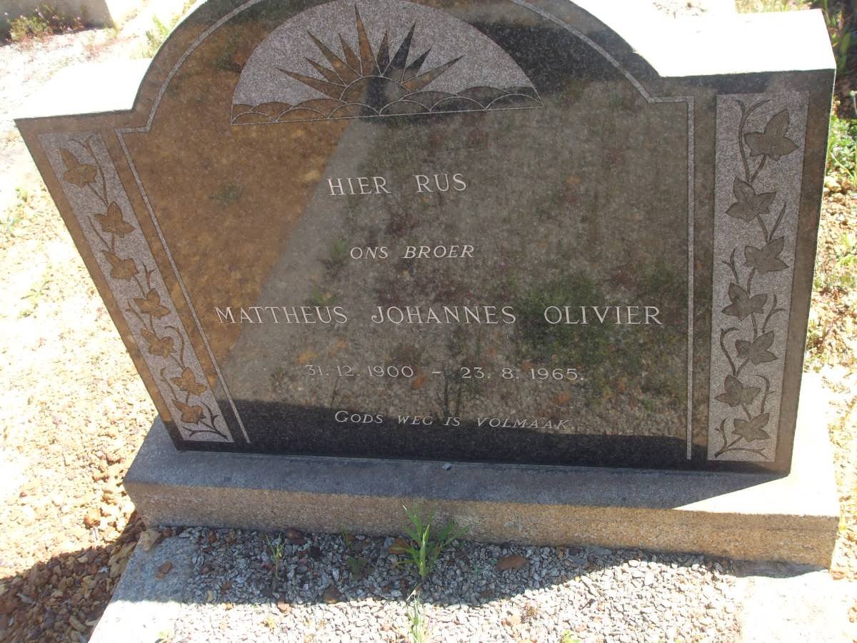 OLIVIER Mattheus Johannes 1900-1965