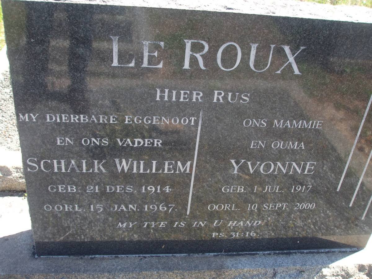 ROUX  Schalk Willem, le 1914-1967 &amp; Yvonne 1917-2000