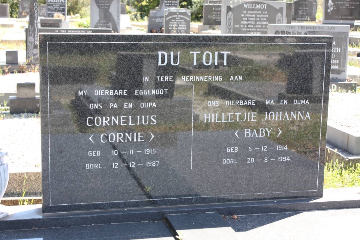 TOIT Cornelius, du 1915-1987 &amp; Hilletjie Johanna 1914-1994