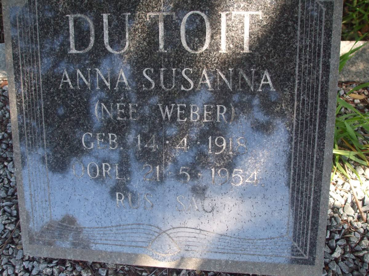 TOIT Anna Susanna, du nee WEBER 1918-1954