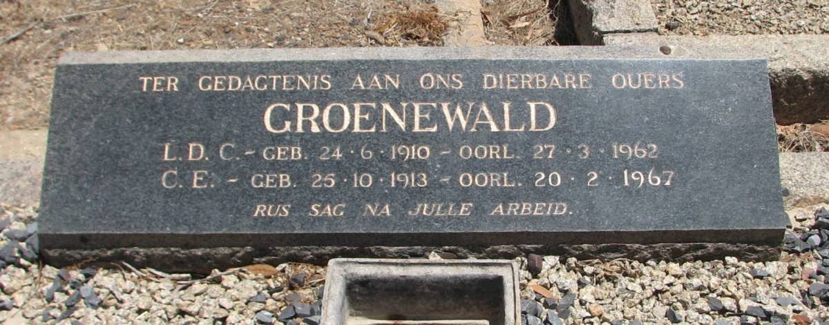 GROENEWALD L.D.C. 1910-1982 &amp; C.E. 1913-1967