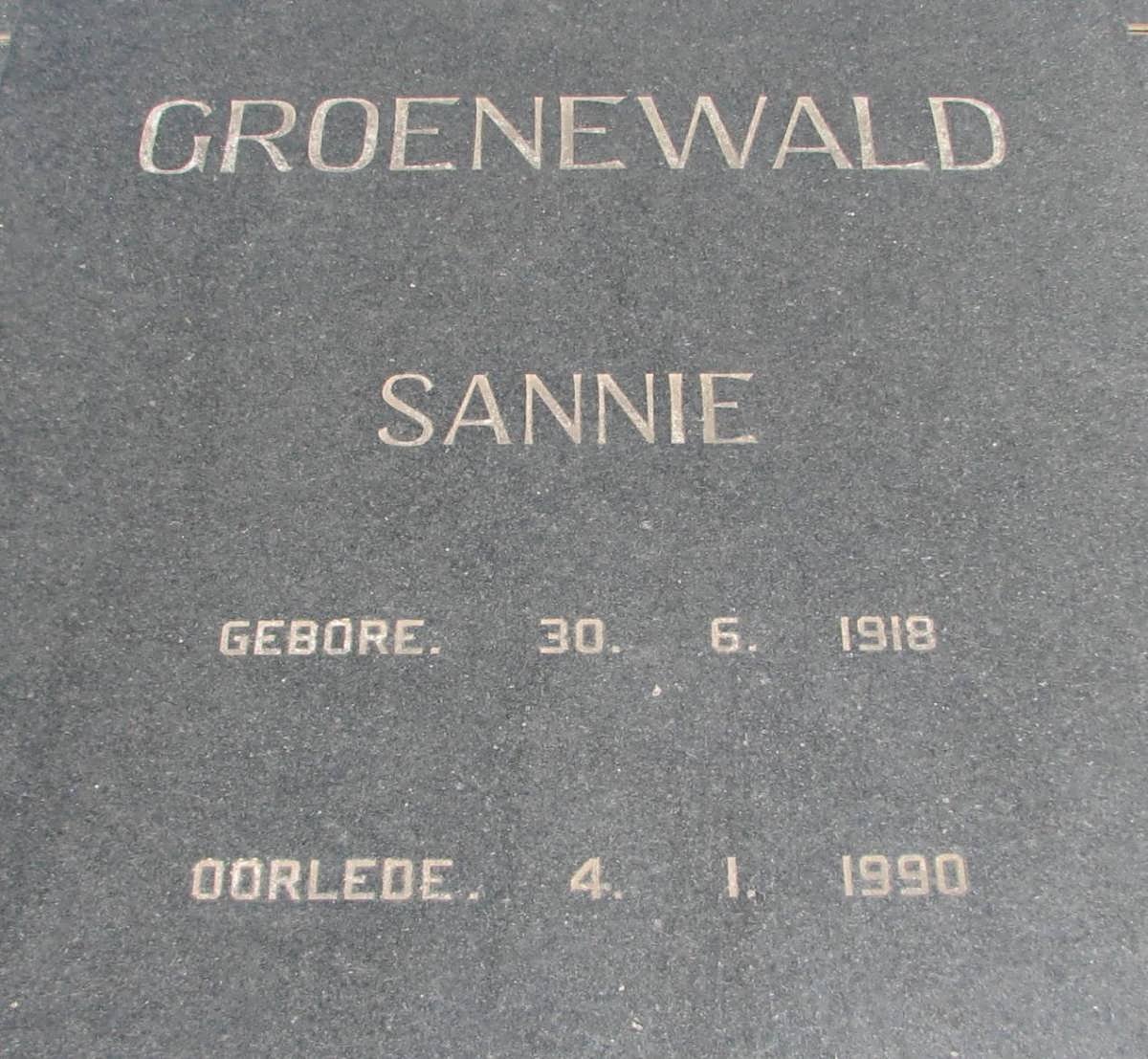 GROENEWALD Sannie 1918-1990