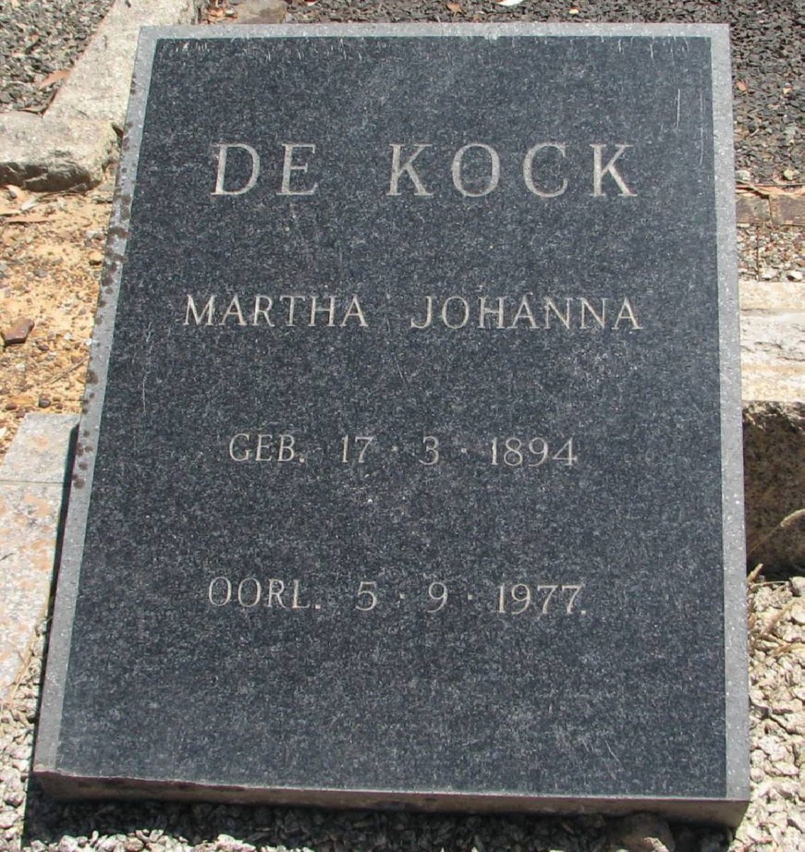 KOCK Martha Johanna, de 1894-1977
