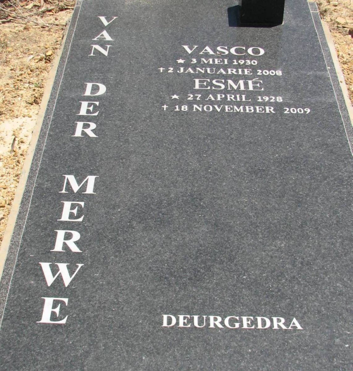 MERWE Vasco, van der 1930-2008 &amp; Esmé 1928-2009