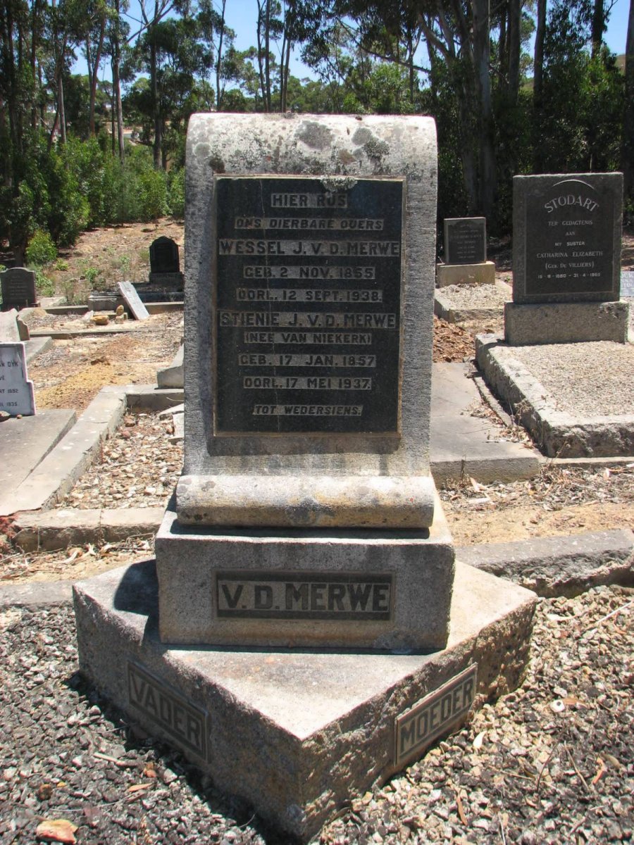 MERWE Wessel J., v.d. 1855-1938 &amp; Stienie J. VAN NIEKERK 1857-1937