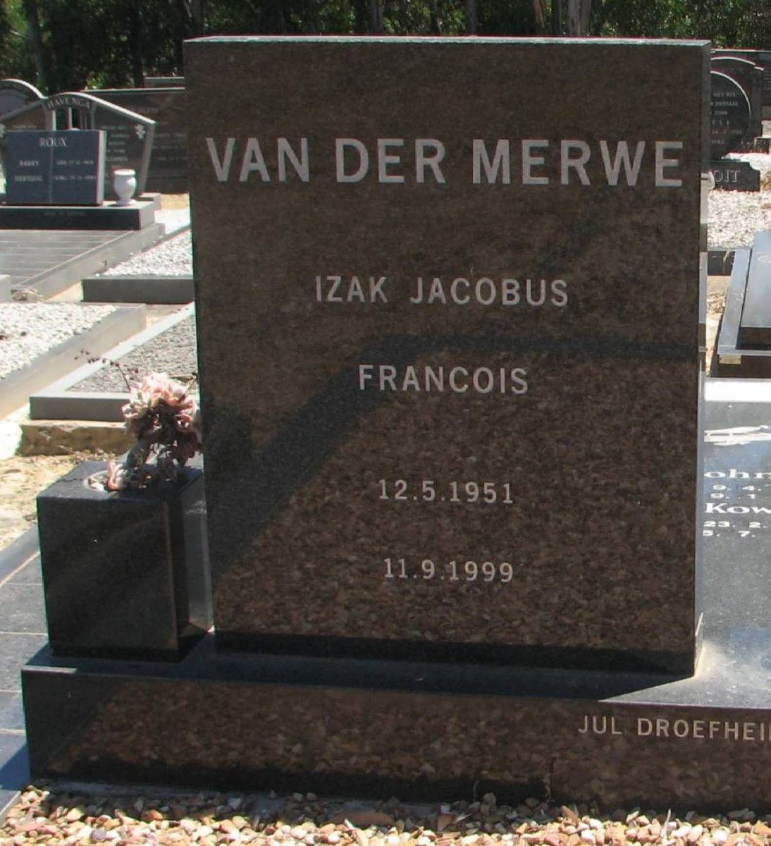 MERWE Izak Jacobus Francois, van der 1951-1999