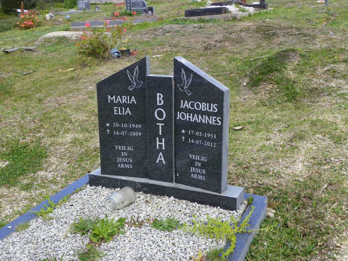 BOTHA Jacobus Johannes 1953-2012 &amp; Maria Elia 1949-2009