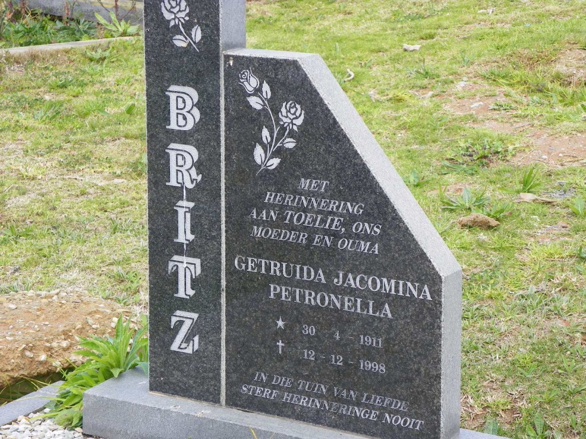 BRITZ Gertruida Jacomina Petronella 1911-1998