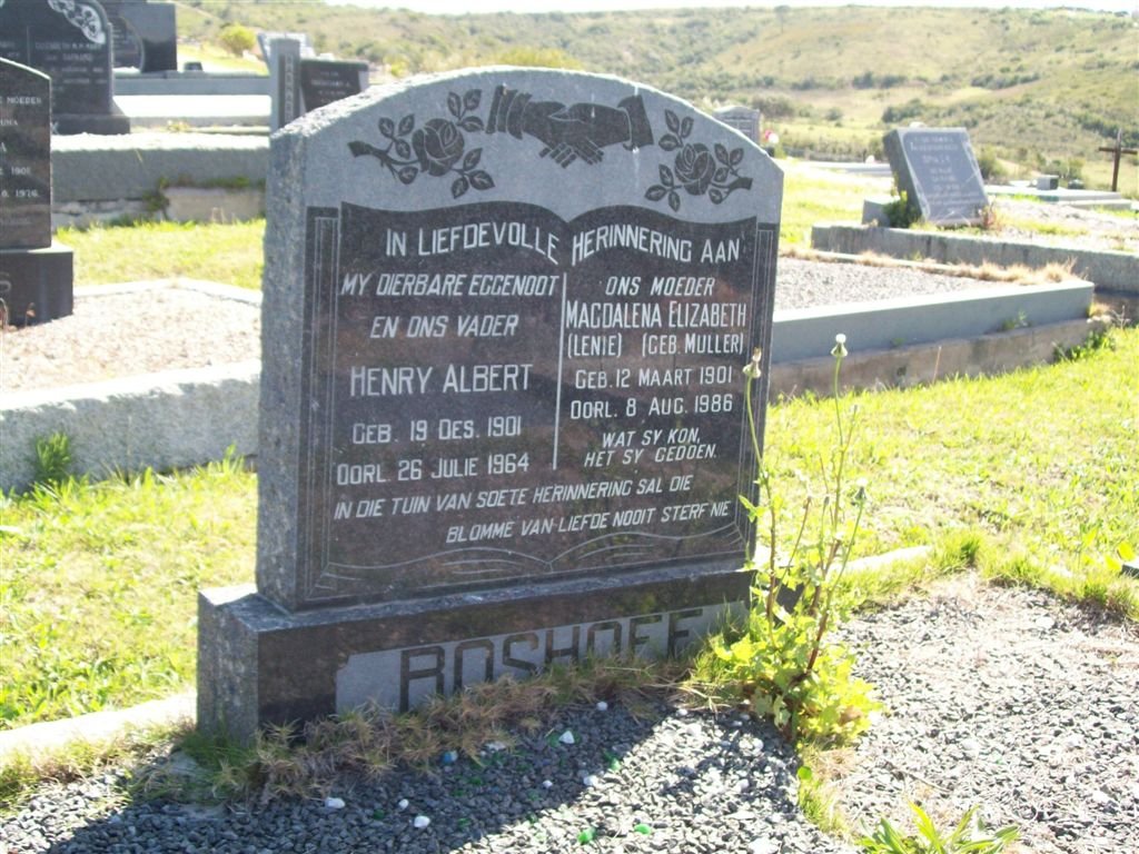 BOSHOFF Henry Albert 1901-1964 &amp; Magdalena Elizabeth MULLER 1901-1986