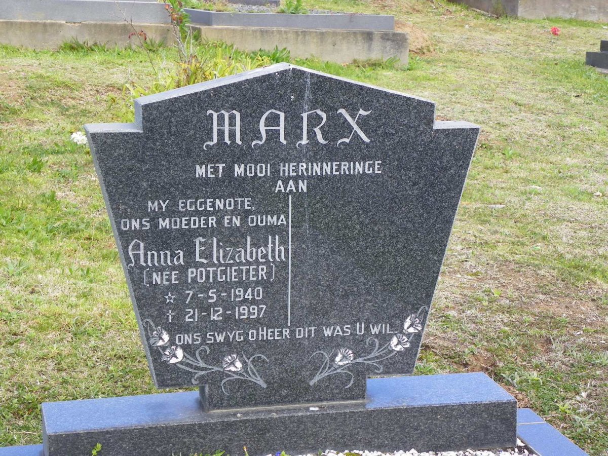 MARX Anna Elizabeth nee POTGIETER 1940-1997