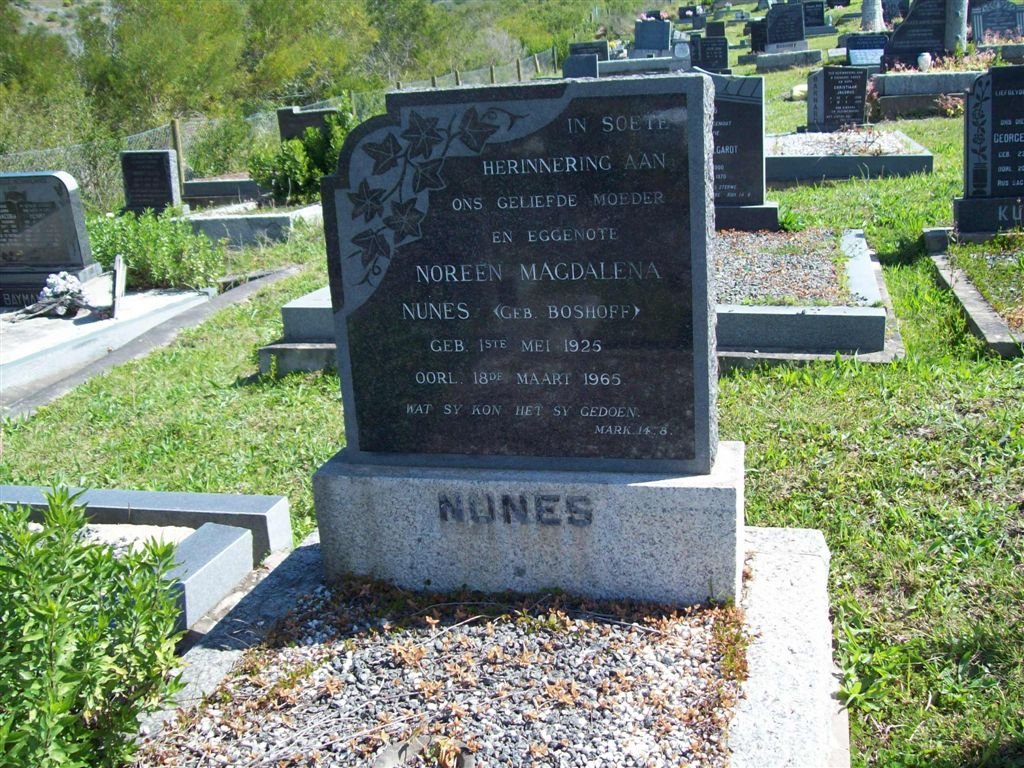 NUNES Noreen Magdalena nee BOSHOFF 1925-1965