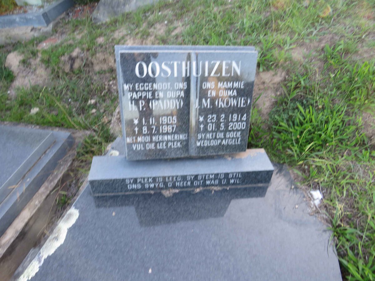 OOSTHUIZEN H.P. 1905-1987 &amp; J.M. 1914-2000