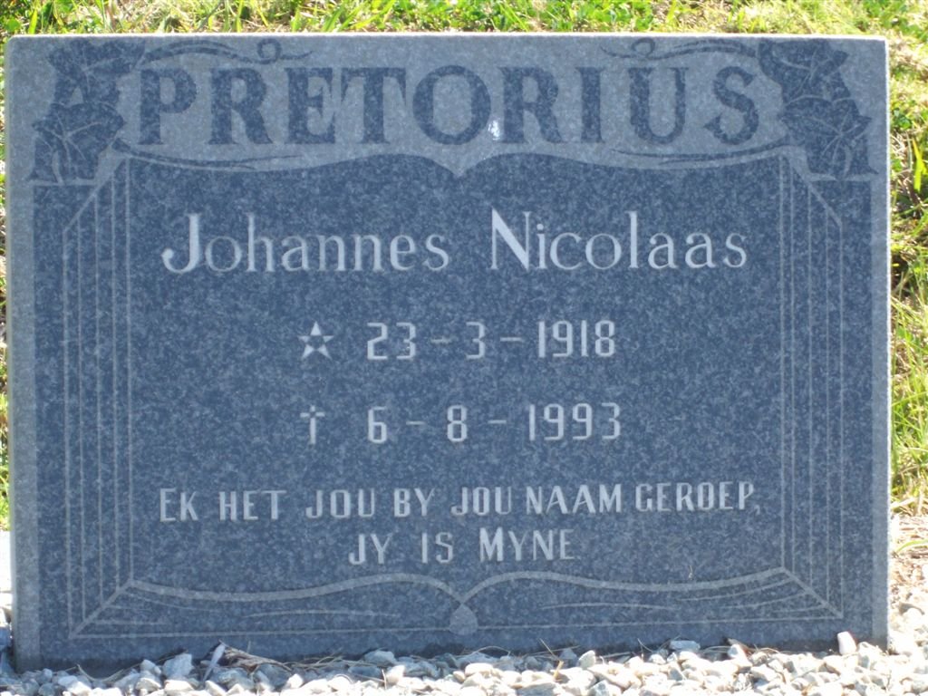 PRETORIUS Johannes Nicolaas 1918-1993