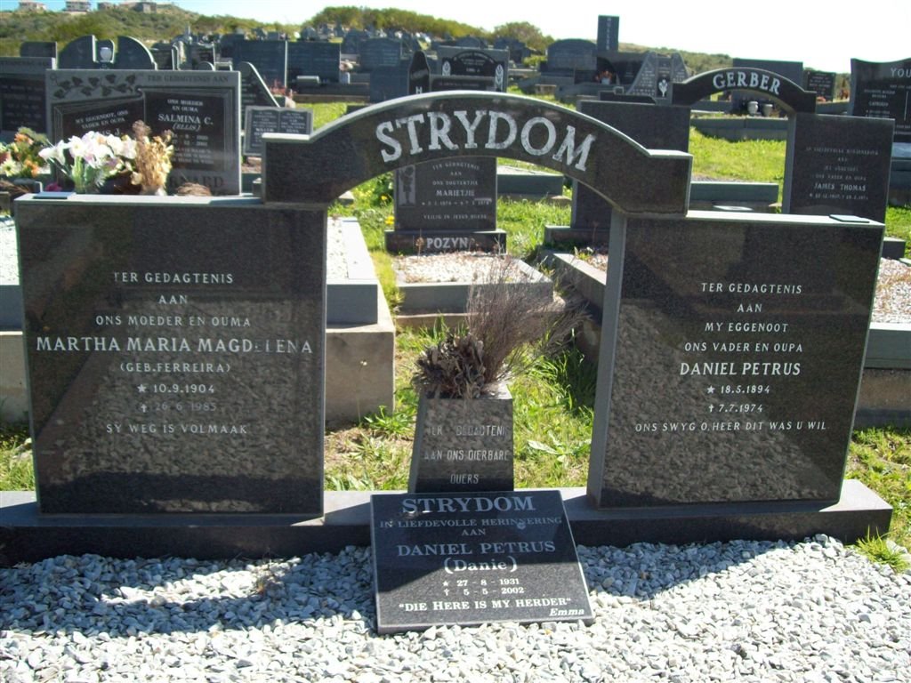 STRYDOM Daniel Petrus 1894-1976 &amp; Martha Maria Magdelena FERREIRA 1904-1985 :: STRYDOM Daniel Petrus 1931-2002