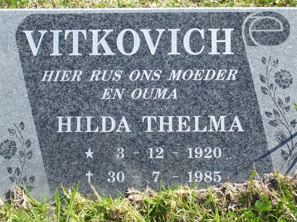 VITKOVICH Hilda Thelma 1920-1985