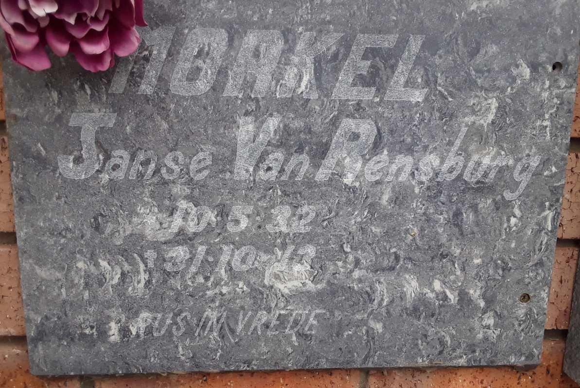 RENSBURG Morkel, Janse van 1932-2013