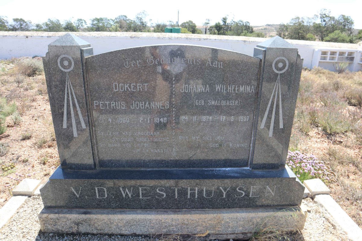 WESTHUYSEN Ockert Petrus Johannes, v.d. 1860-1948 &amp; Johanna Wilhelmina SMALBERGER 1874-1957