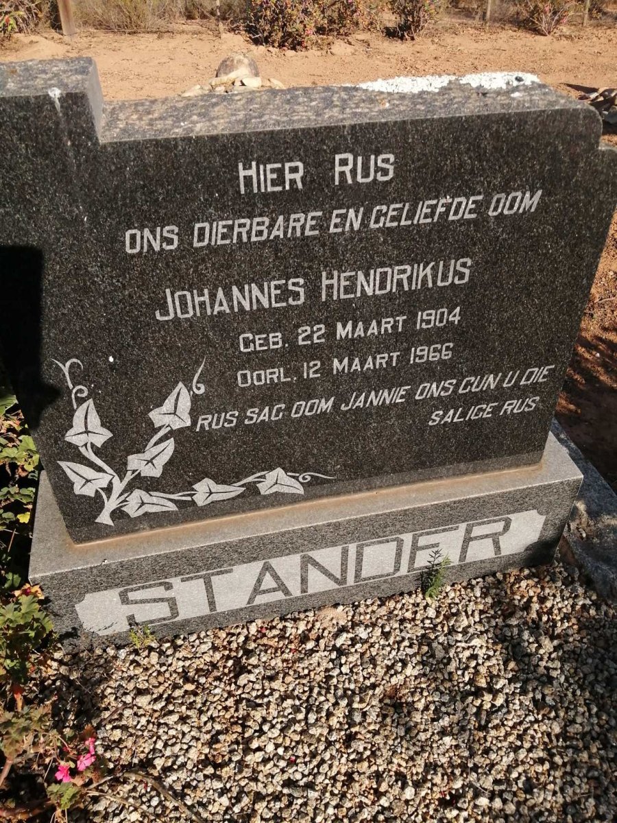 STANDER Johannes Hendrikus 1904-1966