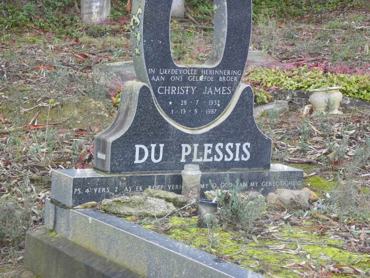 PLESSIS Christy James, du 1932-1987