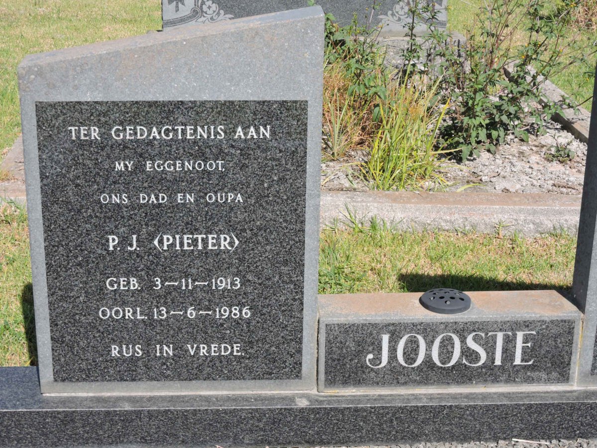 JOOSTE P.J. 1913-1986 &amp; Johanna 1921-2002