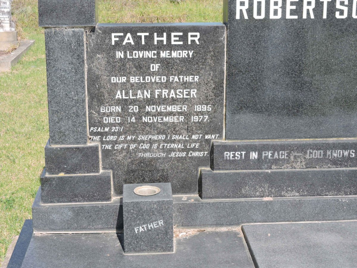 ROBERTSON Alan Fraser 1895-1977 &amp; Maria Susanna MEYER 1902-1970