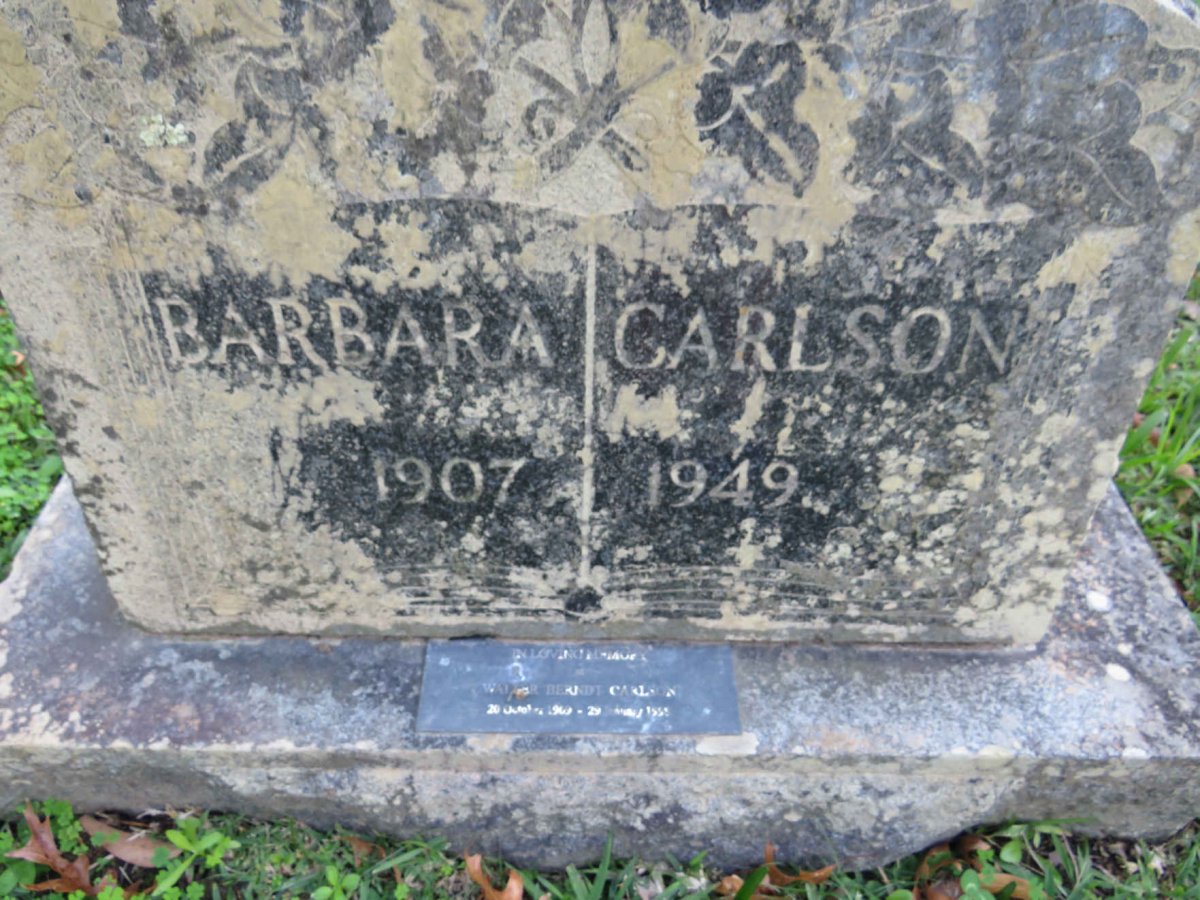 CARLSON Walter Berndt 1909-1998 &amp; Barbara 1907-1949