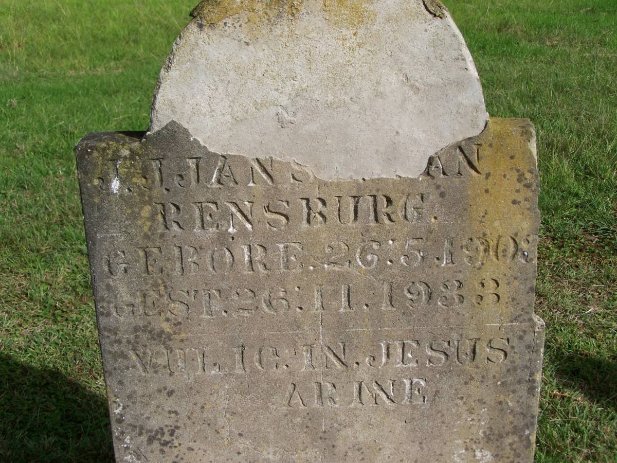 RENSBURG J.J., Janse van 1903-1933