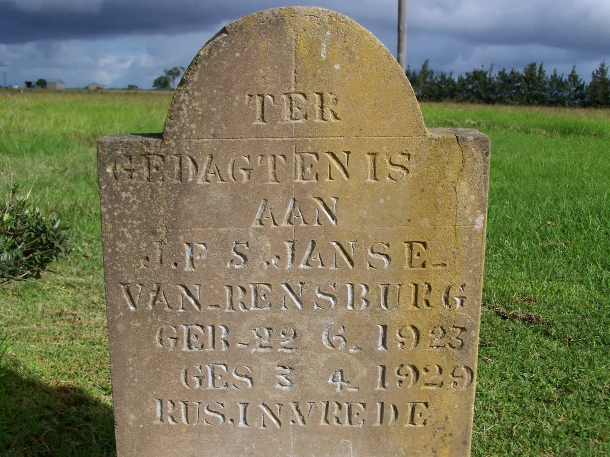 RENSBURG J.F.S., Janse van 1923-1929