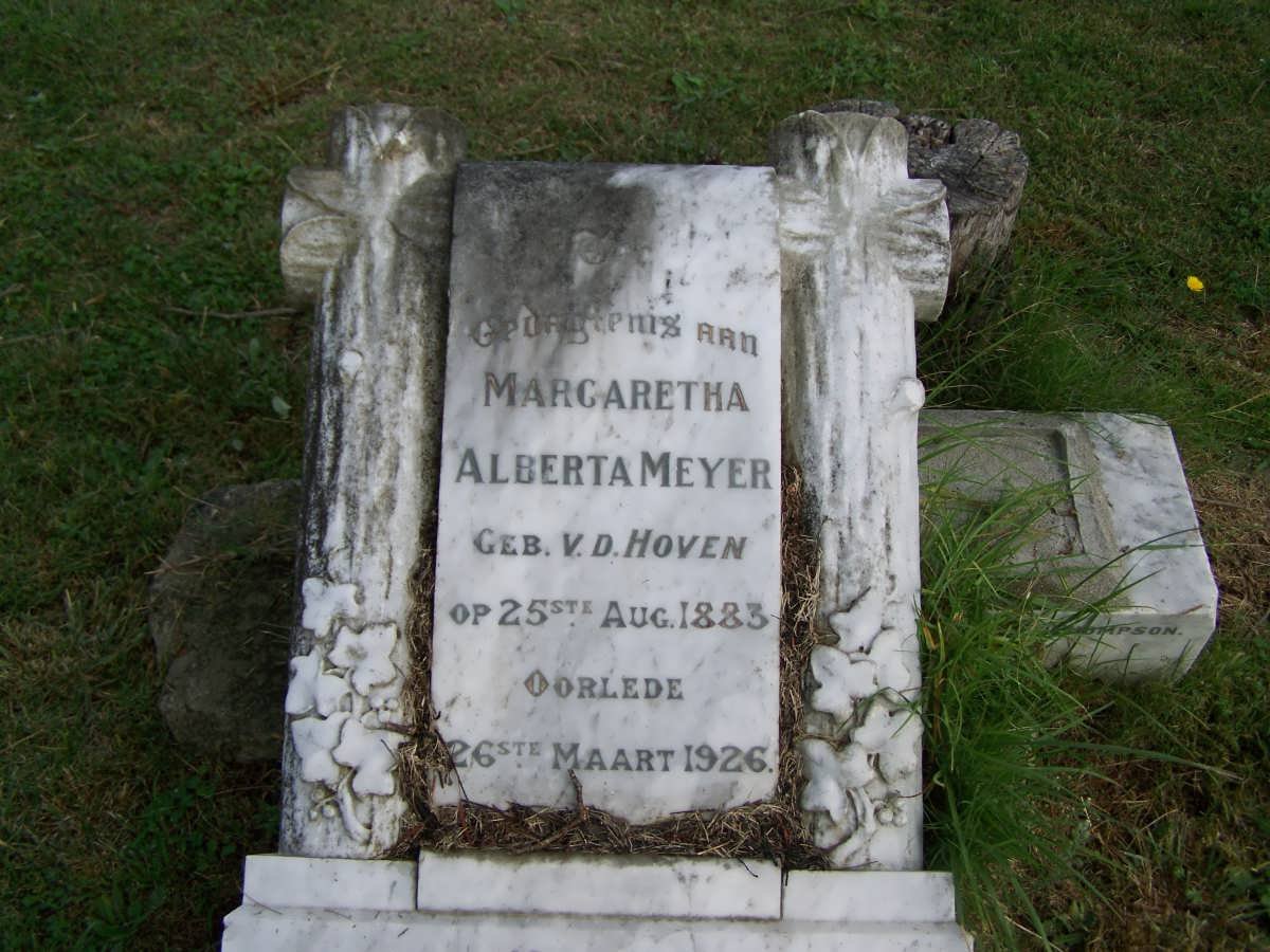 MEYER Margaretha Alberta nee V.D. HOVEN 1883-1926