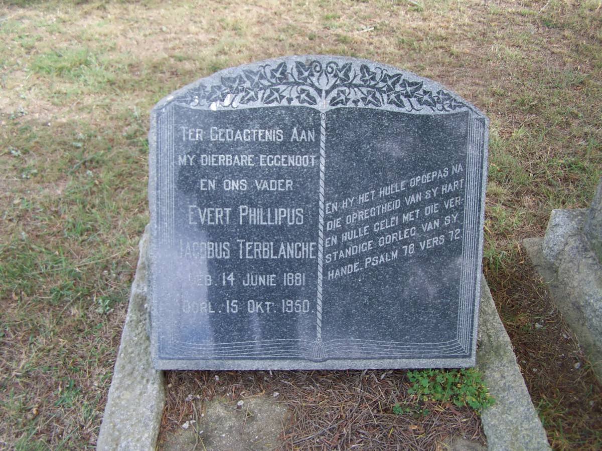 TERBLANCHE Evert Phillipus Jacobus 1881-1950