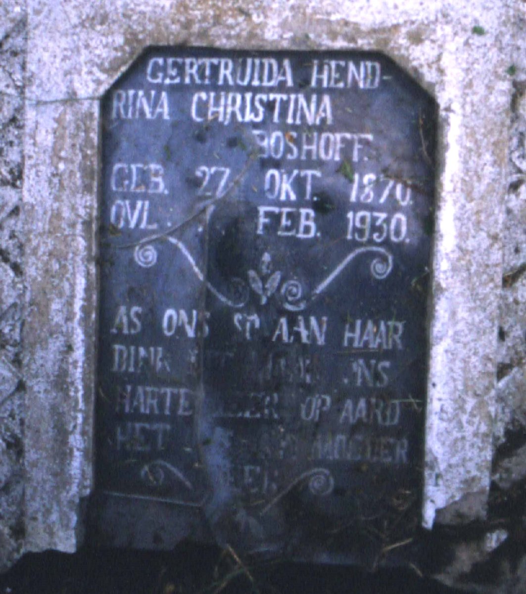 BOSHOFF Gertruida Hendrina Christina 1870-1930