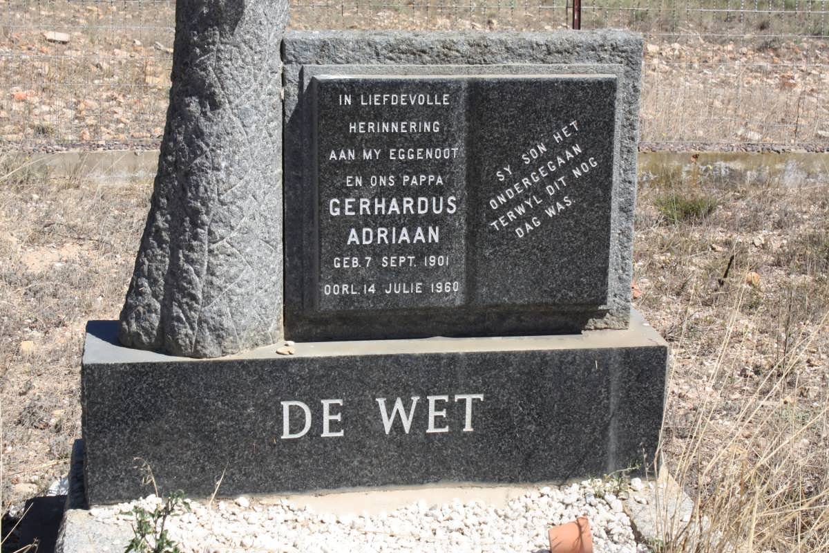 WET Gerhardus Adriaan, de 1901-1960
