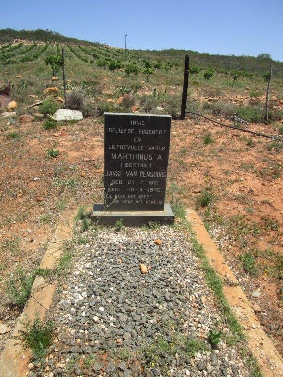RENSBURG Marthinus A., Janse van 1910-1970