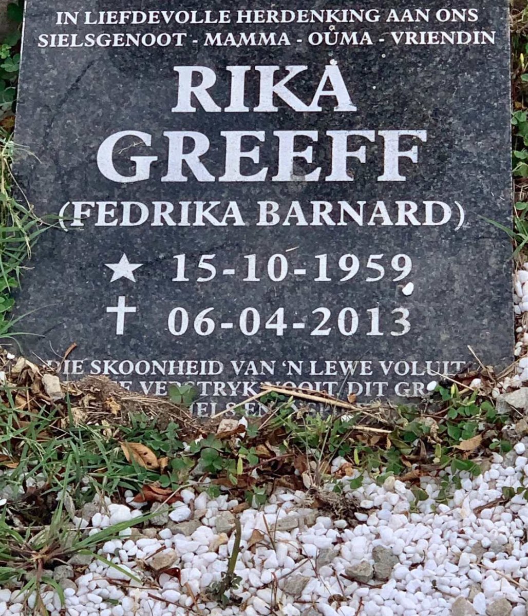 GREEFF Fedrika nee BARNARD 1959-2013 _2