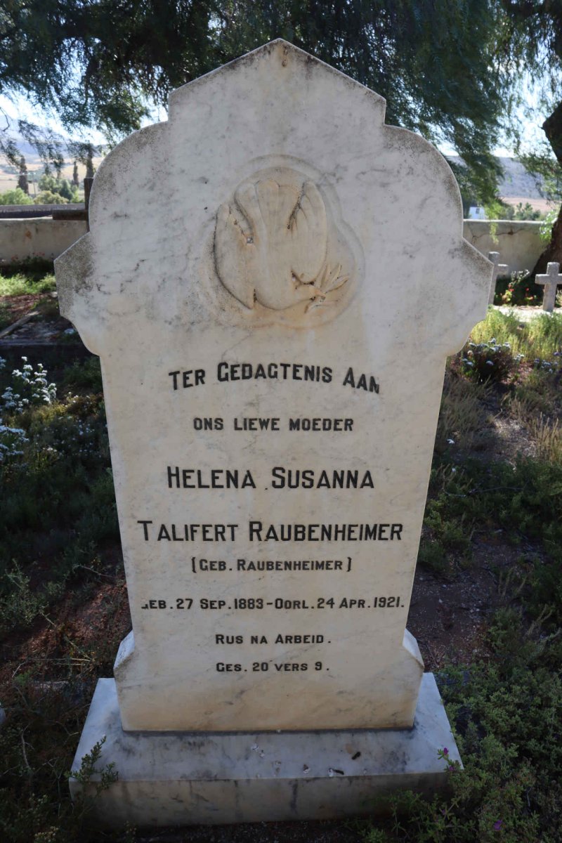 RAUBENHEIMER Helena Susanna Talifert nee RAUBENHEIMER 1883-1921