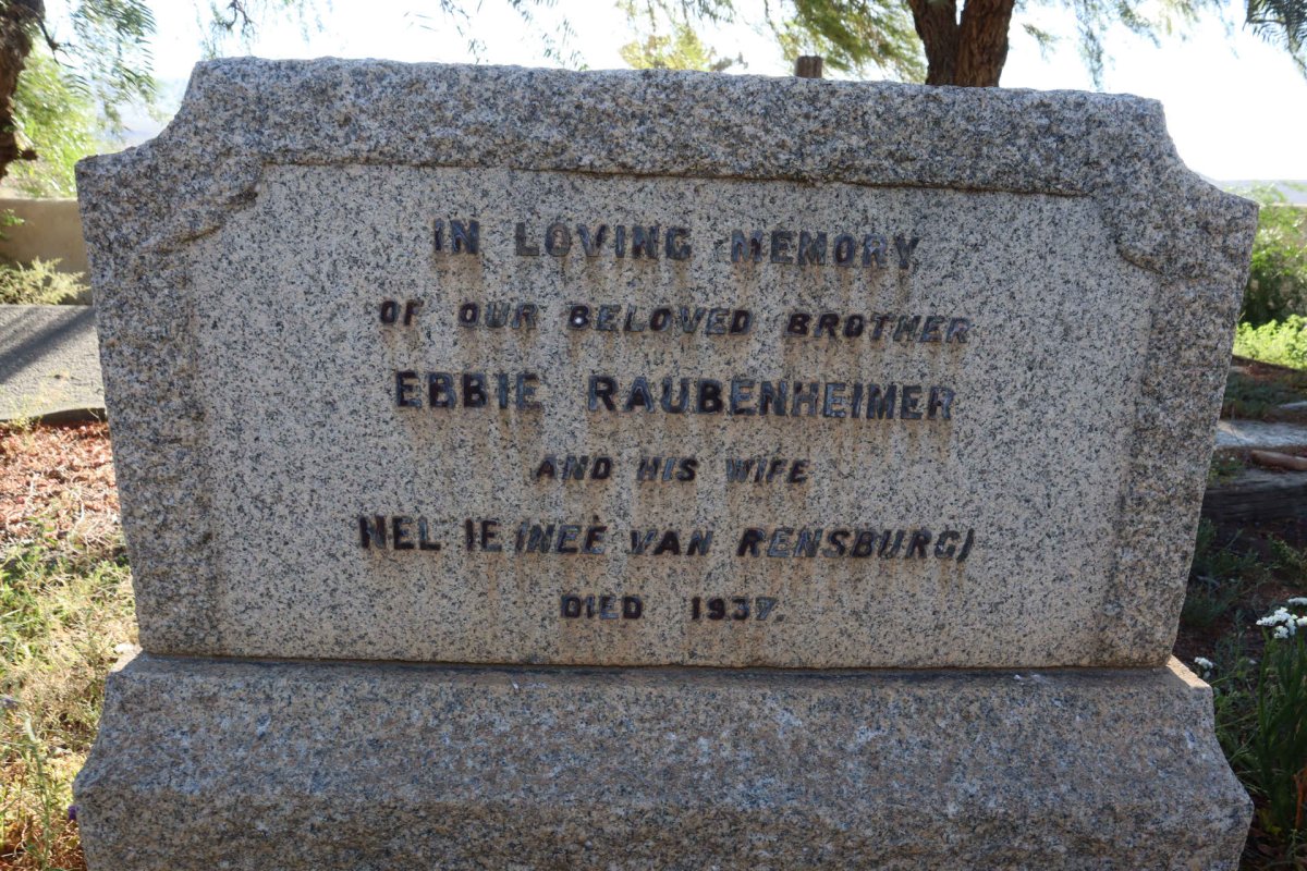 RAUBENHEIMER Ebbie -1937 &amp; Nellie VAN RENSBURG