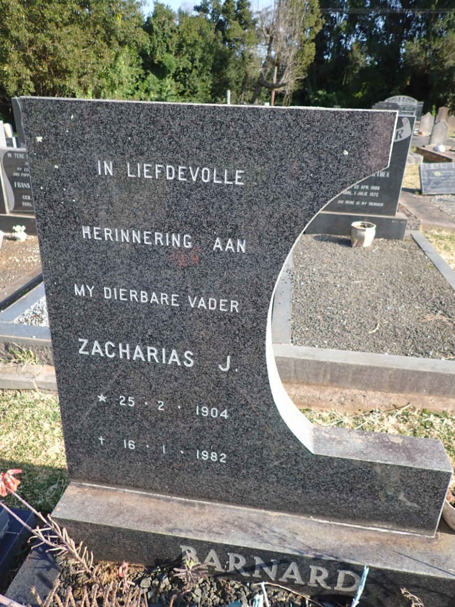 BARNARD Zacharias J. 1904-1982