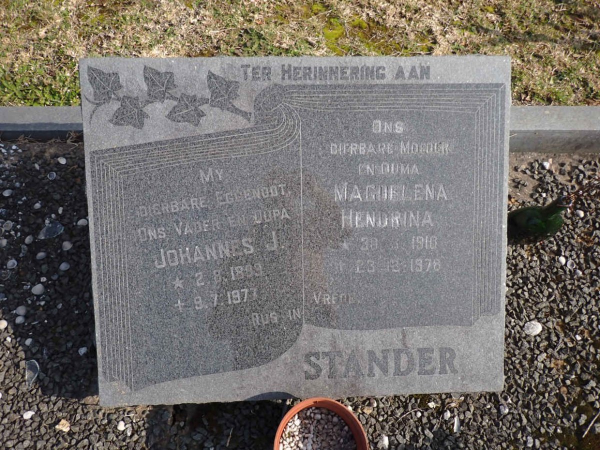 STANDER Johannes J. 1899-1977 & Magdalena Hendrina 1910-1978